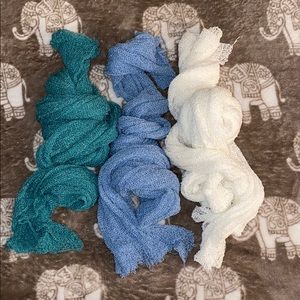 3 Muslin swaddles for newborn photography blue